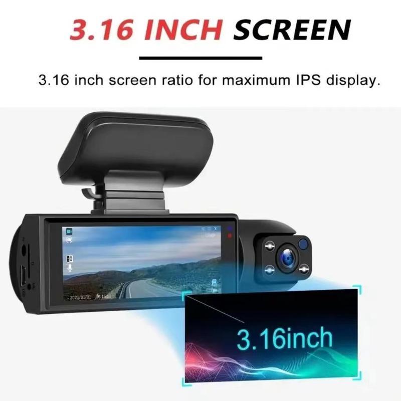 3.16 Inch Screen Car Dashboard Camera, 1 Count 1080P HD Night Vision Loop Recording DVR, G- sensor Dash Camera for Car, Truck, Suv, Motorcycle