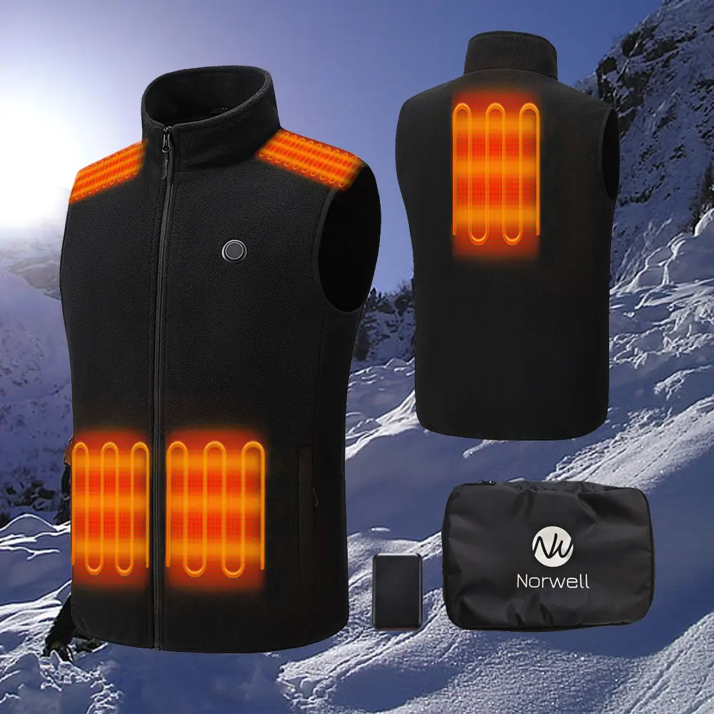 Men's USB Rechargeable Heated Thermal Vest - Menswear Tops, Fleece Lightweight Electric Heating Gilet, 3 Heat Levels, Simple Design for Winter Outdoor Sports