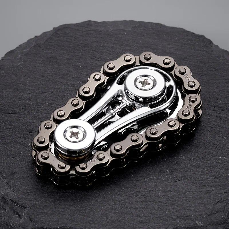 New Antistress Fidget Spinner - Metal Bike Chains Sprockets Flywheel EDC Toy for Adults