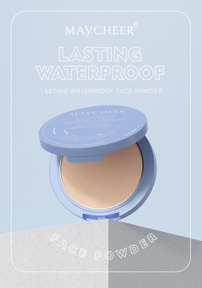 Long-Lasting Oil Control Powder Foundation, Waterproof & Sweatproof, Lightweight Breathable Makeup, Matte Finish Beauty Face Powder Box, Makeup Setting Powder