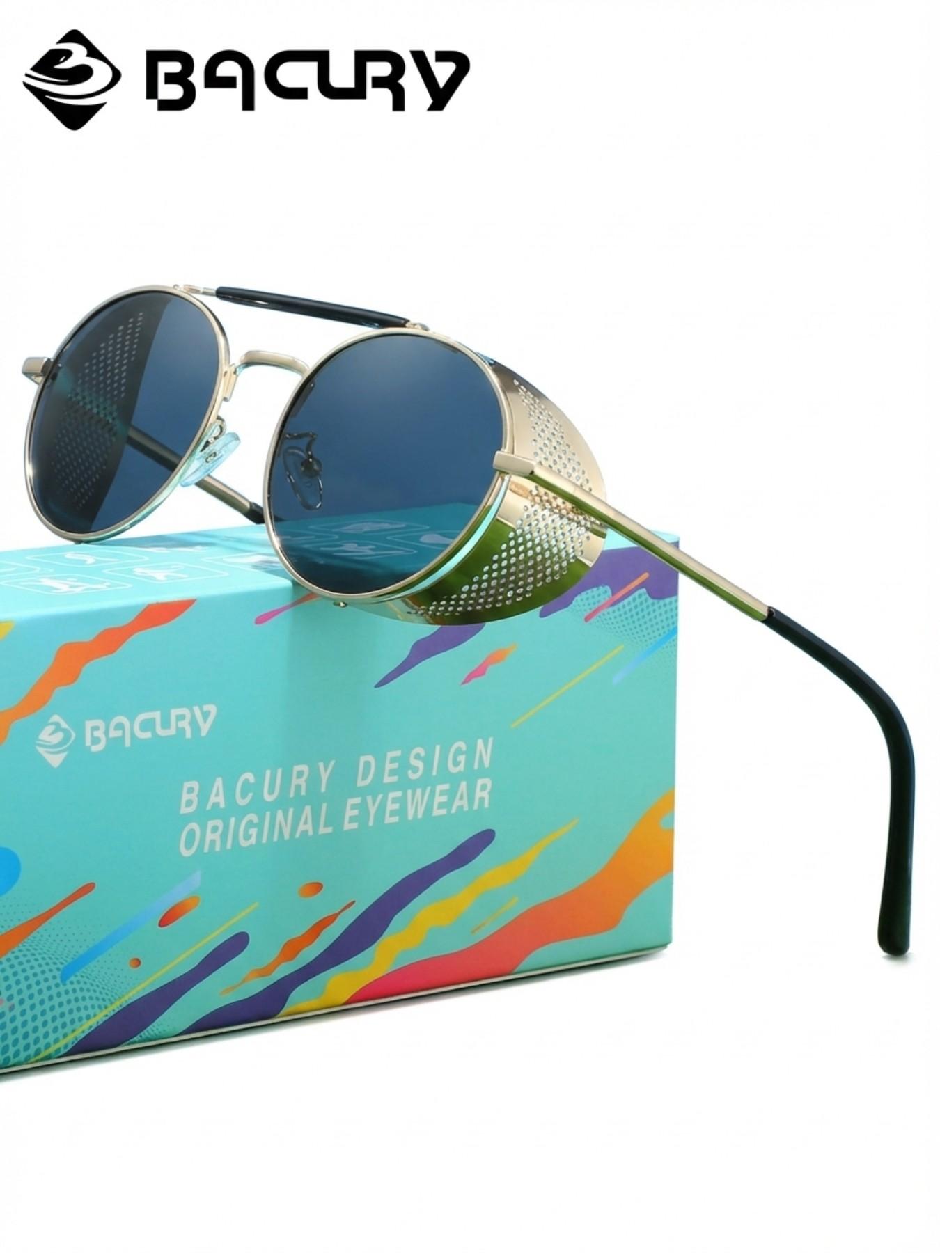 BACURY Retro Oval Polarizer Sunglasses Made Of Stainless Steel For Men And Women, Windproof For Outdoor Travel, Reducing Glare, Versatile, And Uv Resistant