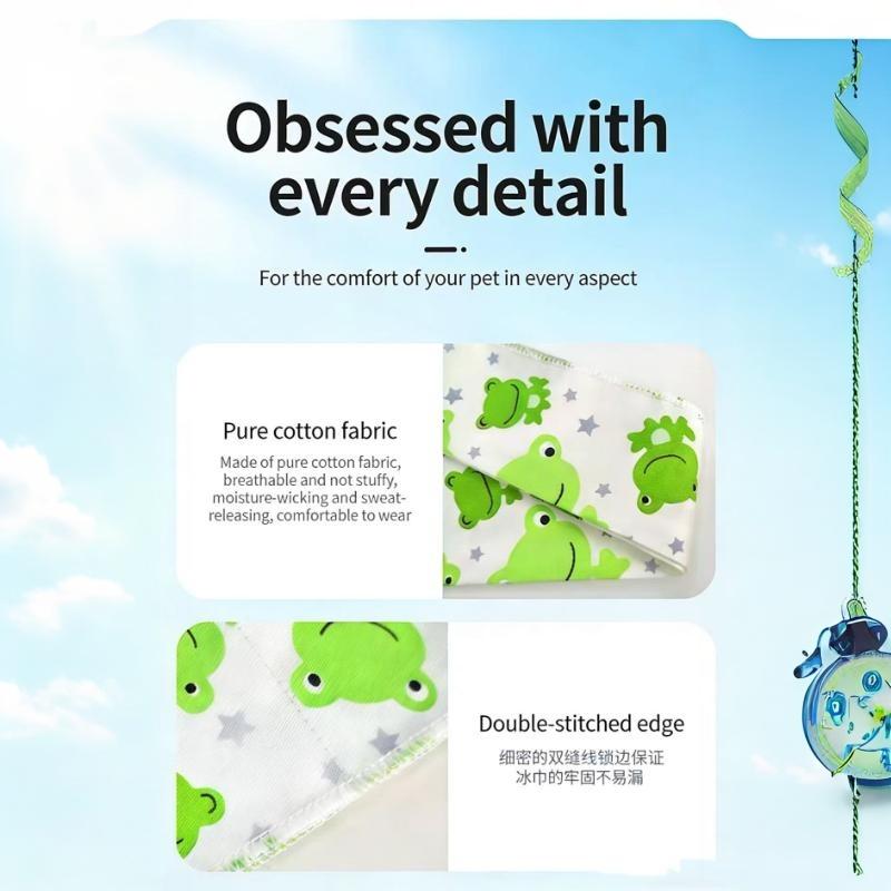 Stylish Cooling Solution!Pink puppy dog Cooling Bandana, Perfect for Walks & Outings