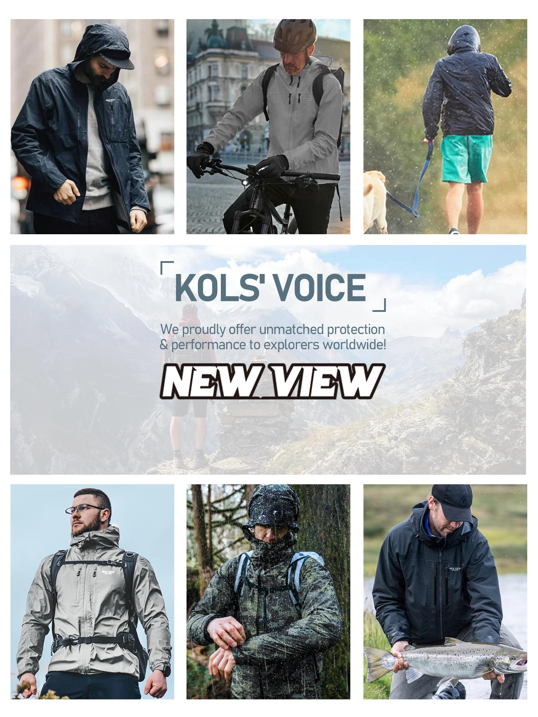 NEW VIEW Lightweight Rain Jackets for Men Waterproof with Hood, Hard Shell Stretch Rain Coat for Outdoor Travel