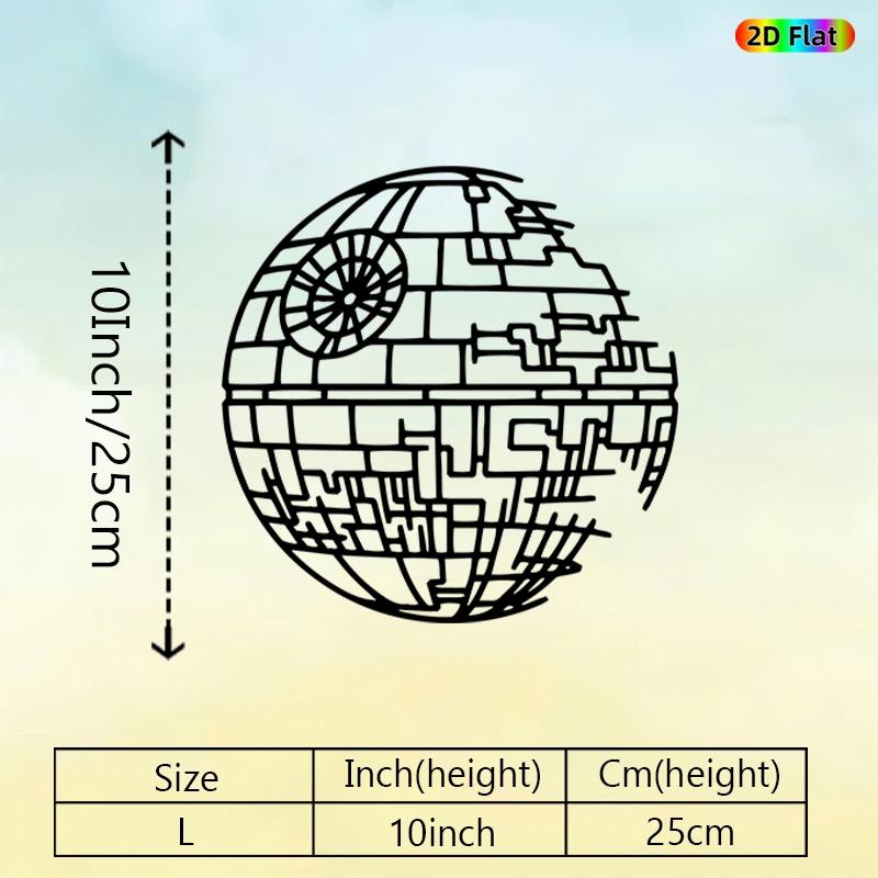 1pc Death Star Metal Wall Art, Artistic, Iconic Death Star Statue Mural, Gift for New Year, Christmas, Star Wars Enthusiasts, Weather-Resistant Metal Wall Decor Wall Sculptures, Perfect for Home Wall & Garden Fence, Sci-Fi Decor