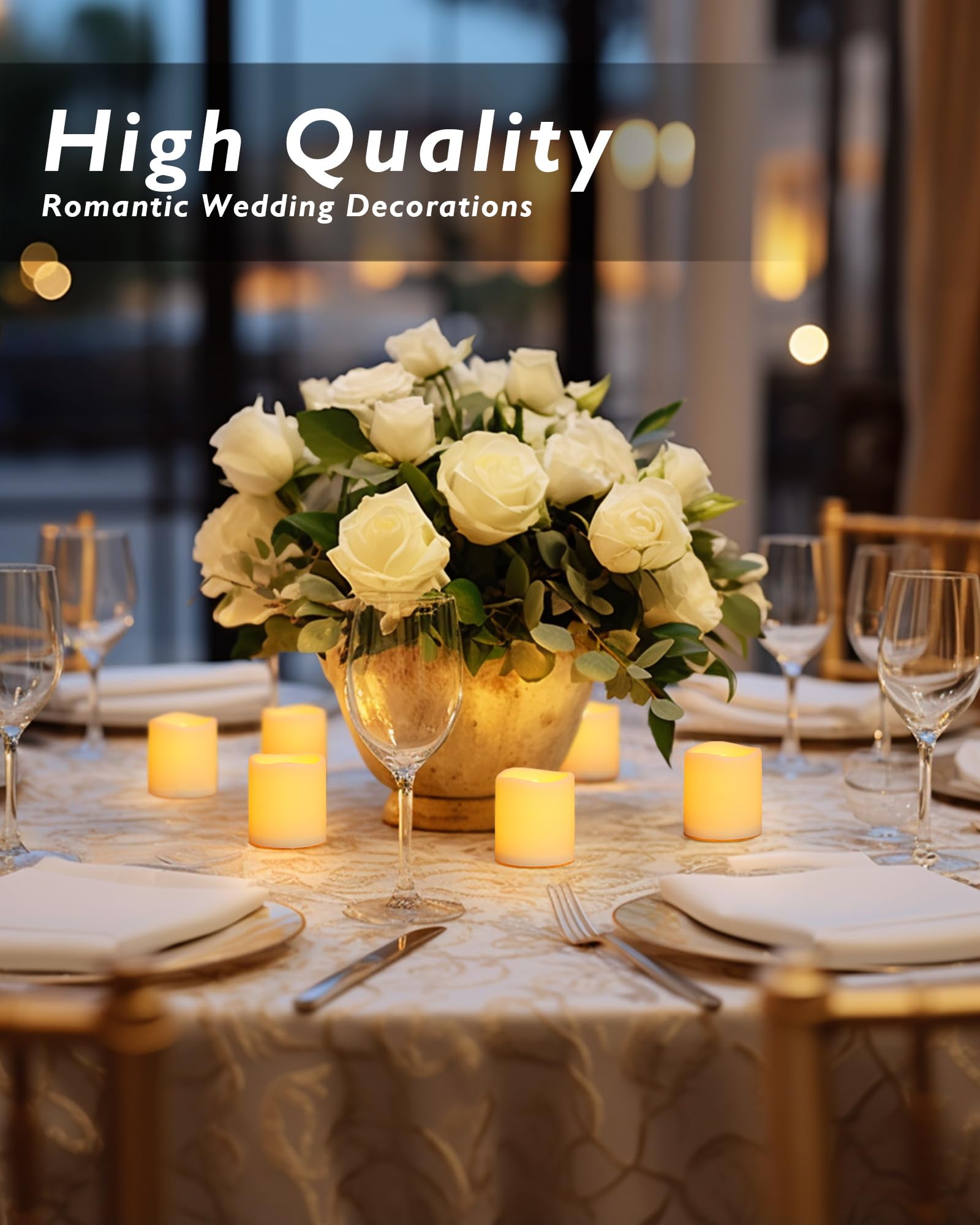 24 Flickering Flameless Votive Candles - 200+ Hour Battery  (Batteries Included)  -Operated LED Tealights for Weddings, Christmas, and Indoor-Outdoor Decor - Decorative Home Lighting christmas decor christmas hauls