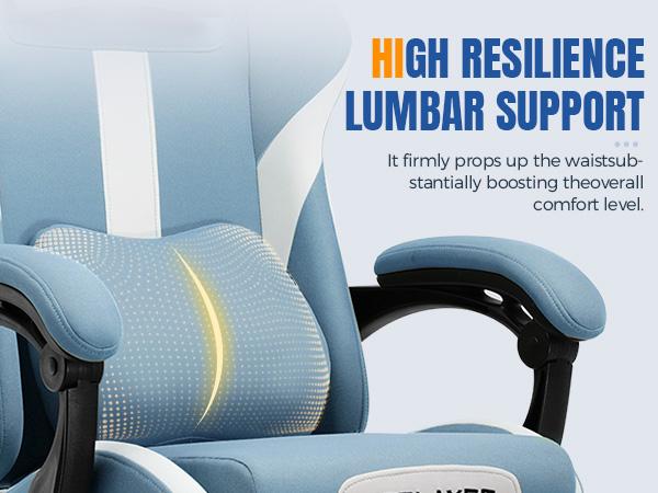 【2026 Promotion】GTPLAYER Gaming Chair with 135 Degree Recline Fabric Office Chair Pocket Spring Seat Memory Foam Lumbar Support High Back Computer Chair 2026 New Year Sale 50% Off