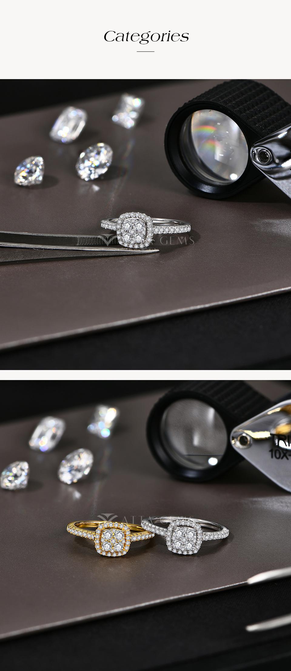 D Color VVS1 Lab-Created Moissanite Ring for Women Engagement Wedding Promise Ring Fine Jewelry Gift Daily Wear R242 SpringStatements