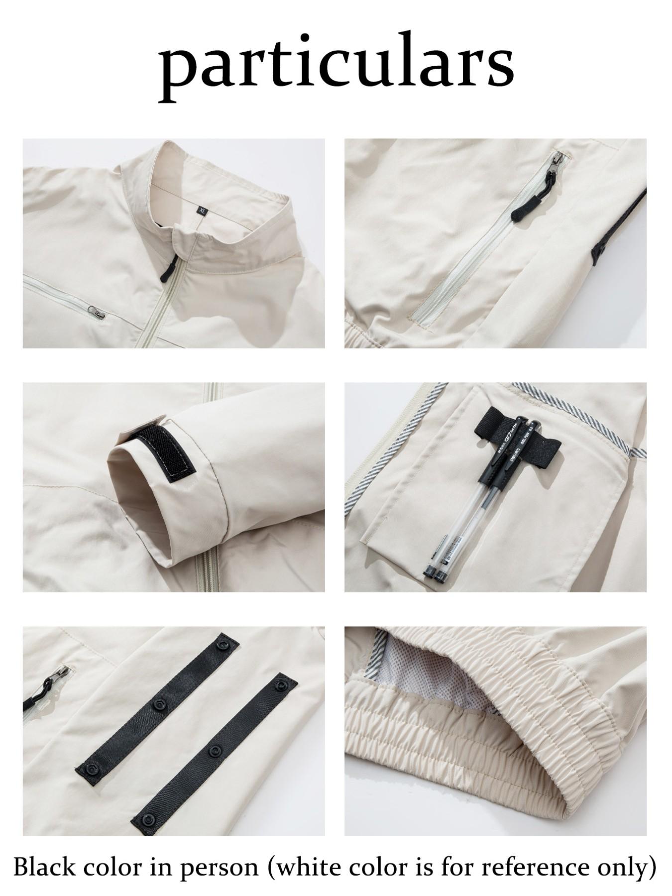 Summer 4 Fan Long Sleeve Air Conditioning Workwear Jacket, 4 Fans 2 Speed Lines, Unisex, Outdoor Fishing Camping Indoor Use