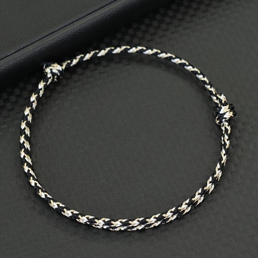 Handmade Adjustable Friendship Bracelet for Men, Featuring a 2Mm Thin String in 4 Colors, Grade A Charm, Perfect As a Gift for Your Boyfriend