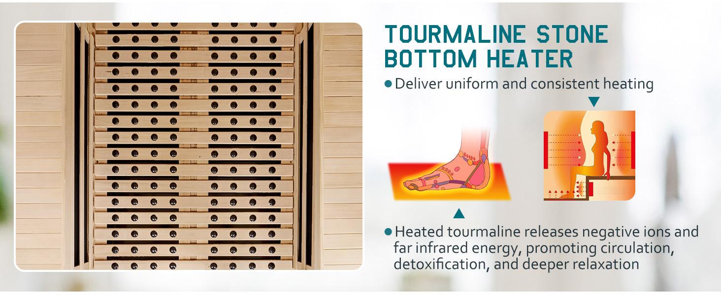 VanAcc Infrared Sauna for 1/2/4 Person, Low EMF 930W/110V&1463W/110V&2145W/110V Hemlock Wood Sauna with Tourmaline Foot Warmer, 7-Color Light Therapy, Salt Crystal Bricks, Easy Assembly