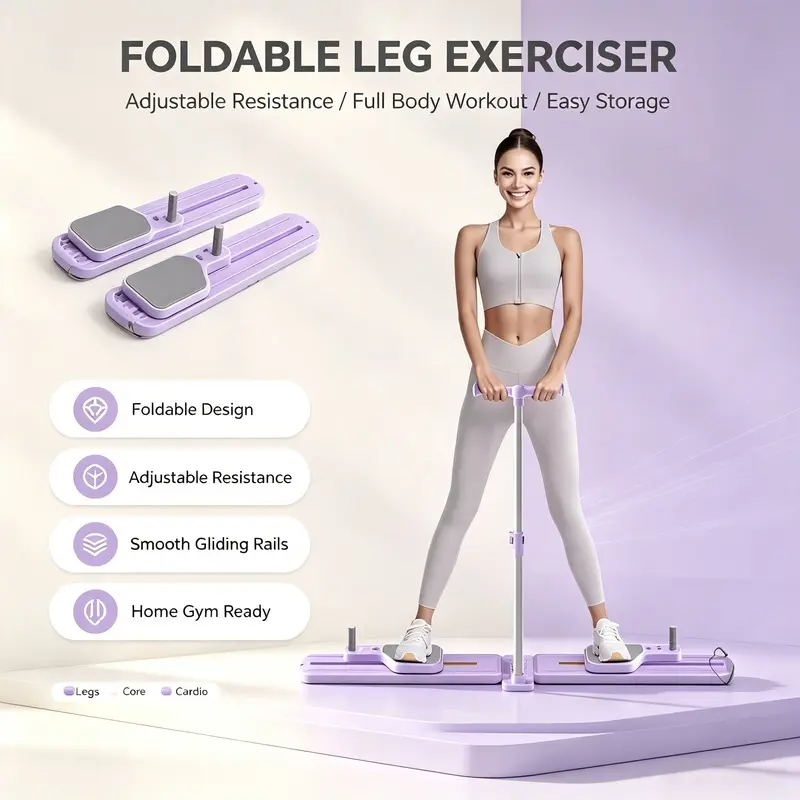 Adjustable Height Ski Machine Trainer, Simulated Skiing Equipment, Indoor Full-Body Fitness Device for Home Use, Easy to Store, Can Be a Holiday Gift
