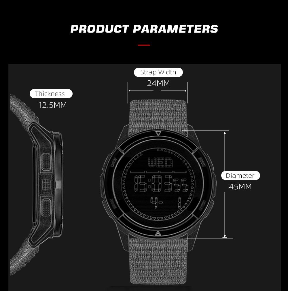Men's Digital Carbon fiber Watch Shock Militray Sports Super Light Outdoor Compass Waterproof 50M Wristwatches