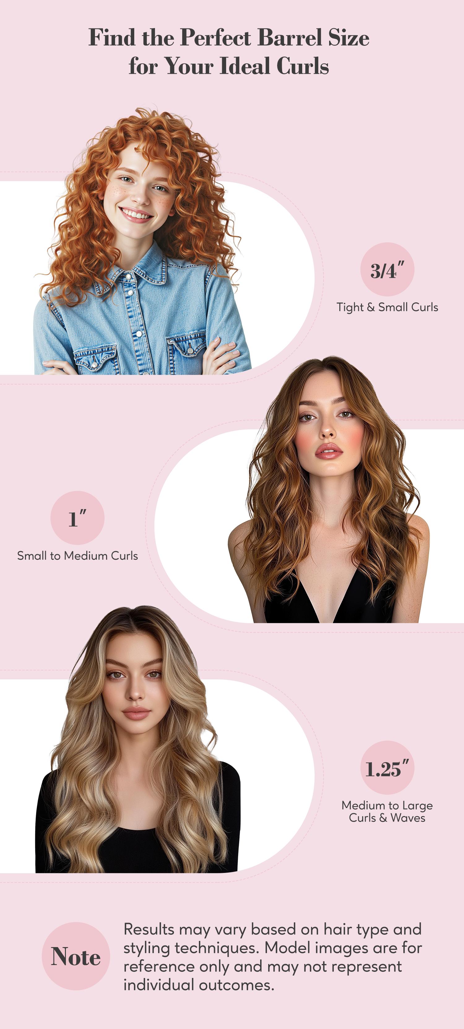 Farery Long Barrel Curling Iron 1.25 inch, 11 Adjustable Temp, Include Clips & Silicone Pad, Comfort