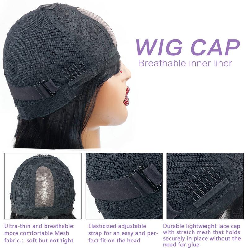 STERLY Glueless Human Hair Wig with Bangs 180% Density 2x4 lace Closure Wigs Middle Part Lace Wig Loose Body Wave Machine Made Wigs for Women Yaki Straight Front Wig Brazilian Hair Wigs HD Transparent Lace Wigs