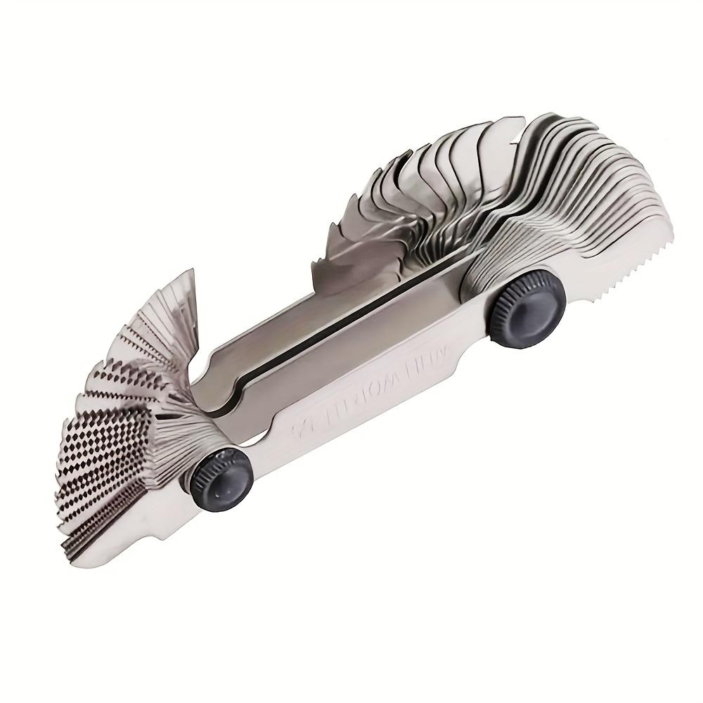 6 Style Alloy Thread Gauge – Dual Metric & Imperial Thread Checker,Handheld Nut and Bolt Identifier,Precision Thread Measurement Tool with Ergonomic Grip,Durable Alloy for Mechanical,Industrial,and DIY Use,Accurate Thread Size Gauge