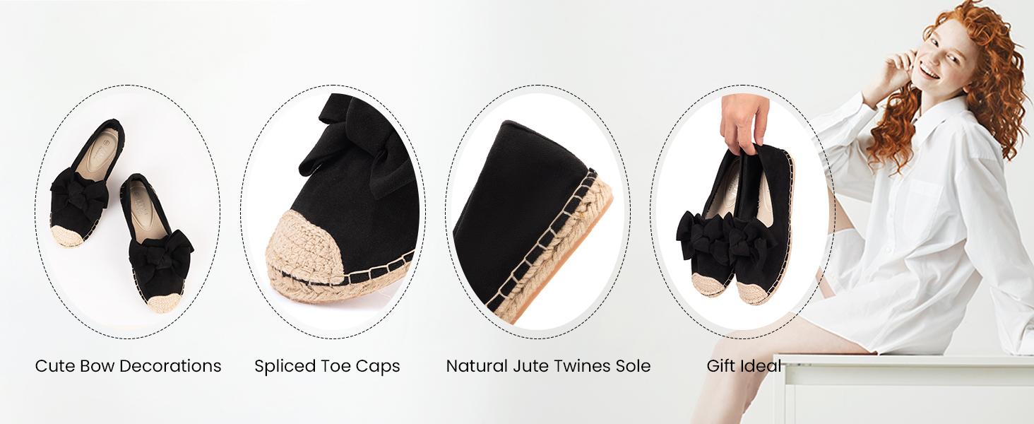 【Limited Time Deal】MUSSHOE Women’s Bow Flats Comfortable Slip-On Loafers SpringStatements