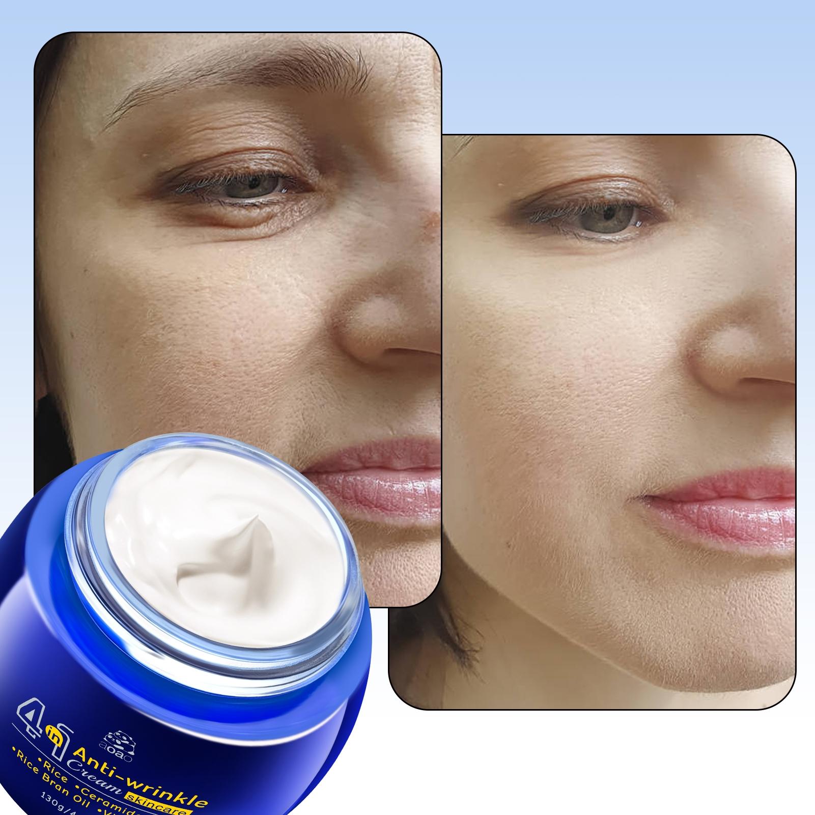 Aoao 4-In-1 Rice Cream, Ceramide and Vitamin E, Nourishing Essence, Moisturizing Day and Night Cream, Large Bottle