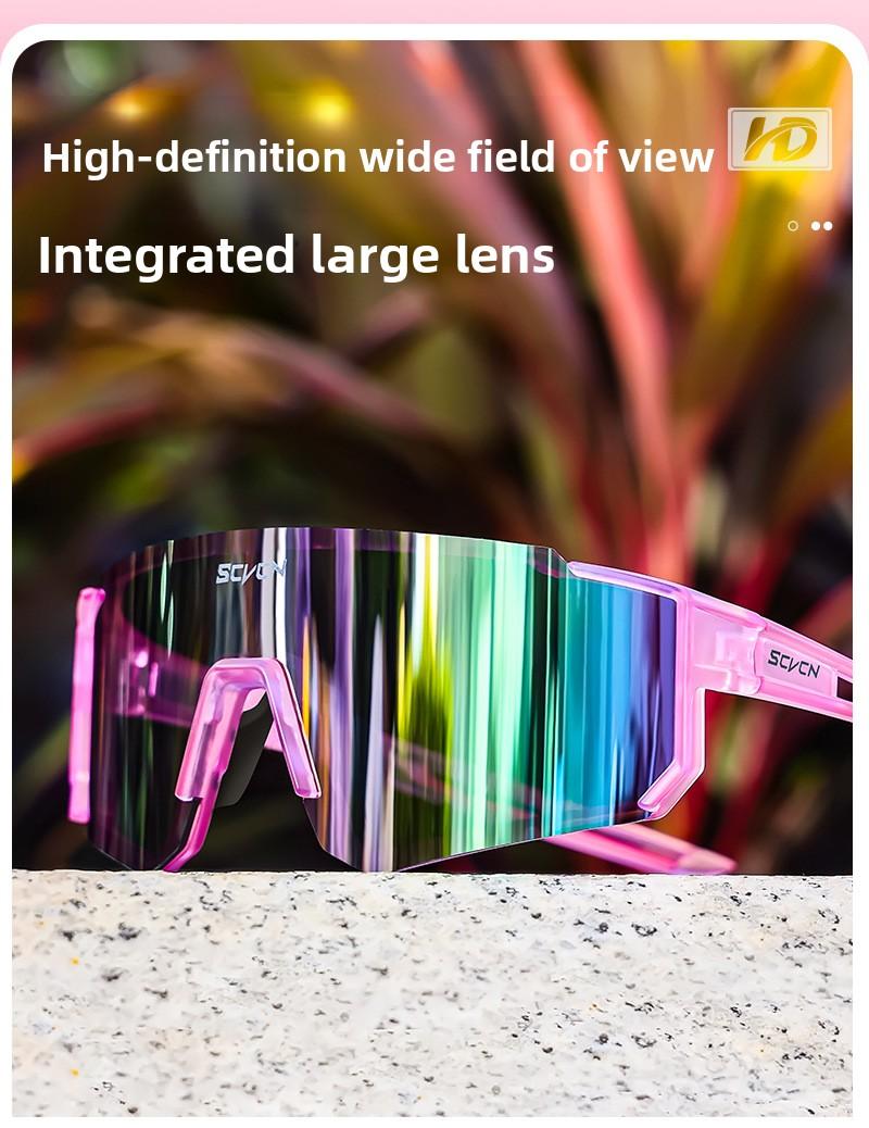 SCVCN Colorful Sports Glasses Windproof Cycling Glasses Sports Sunglasses Outdoor Running Light proof Glasses Off road Climbing Glasses, UV400+UV resistant Suitable for Climbing Cycling Climbing Running Fishing, Lightweight Material HD Vision