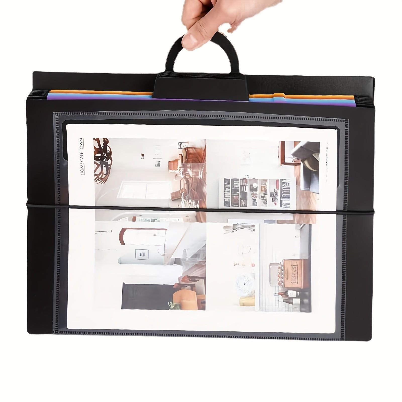 Wall-Mounted File Organizer, 6-Tier Hanging Folder Storage, Office Document Holder, Multi-Color, 36-Inch, Ideal for Organizing Files