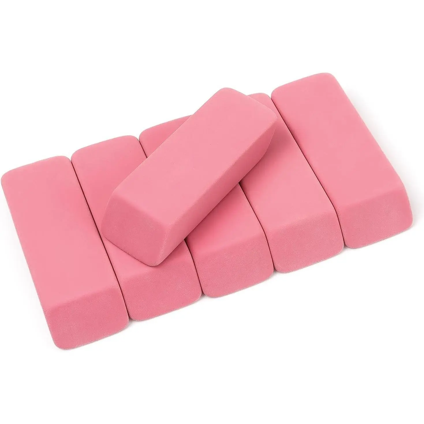 Large Erasers, Pink, Pack of 6 | Pencil Erasers for Drawing, Artist Eraser