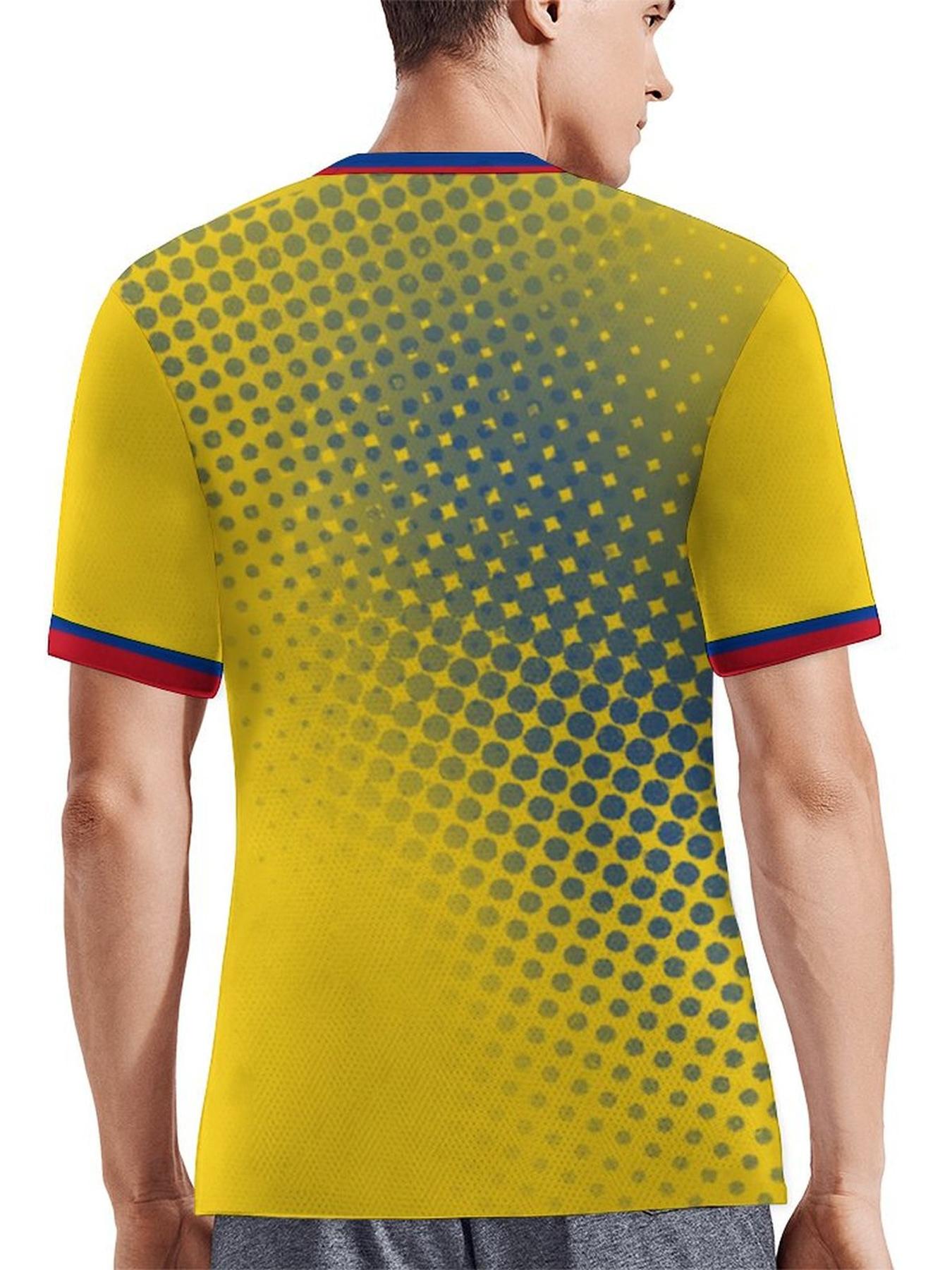 Colombia Football Jersey Men's Breathable Soccer Shirt Colombia National Team Fan Training Uniform