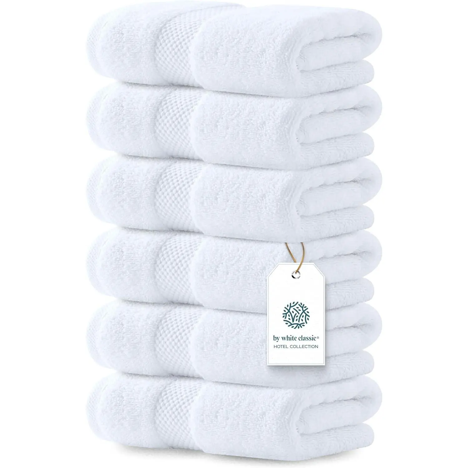Luxury Hand Towels - Soft 100% Turkish Cotton | Highly Absorbent Hotel spa Bathroom Towel Collection | 16x30 Inch | Set of 6