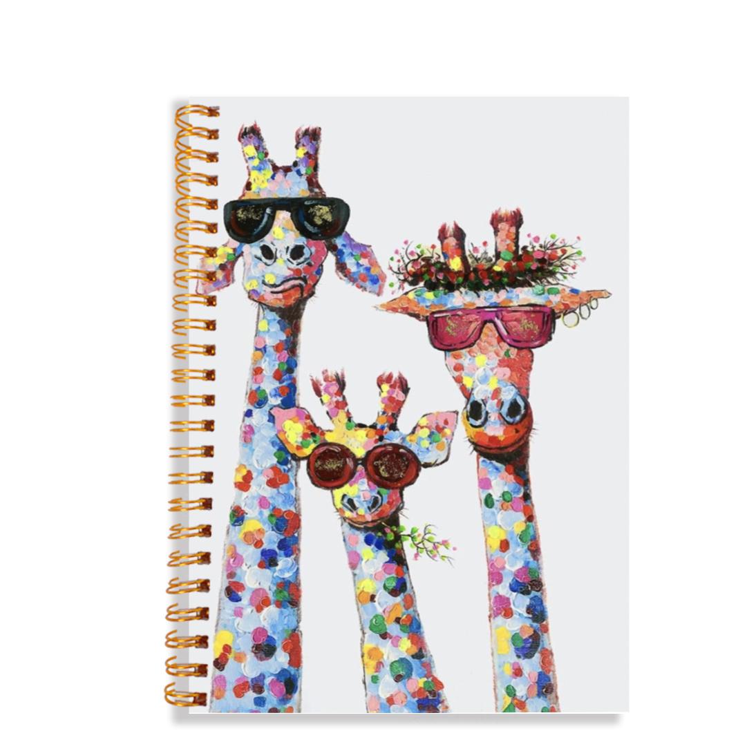 1PC Spiral Notebook, Watercolor Giraffe, for Work, Study and Gifts, Office, School Supplies Spiral Notebook 5.5*8.3in with 50 Sheets