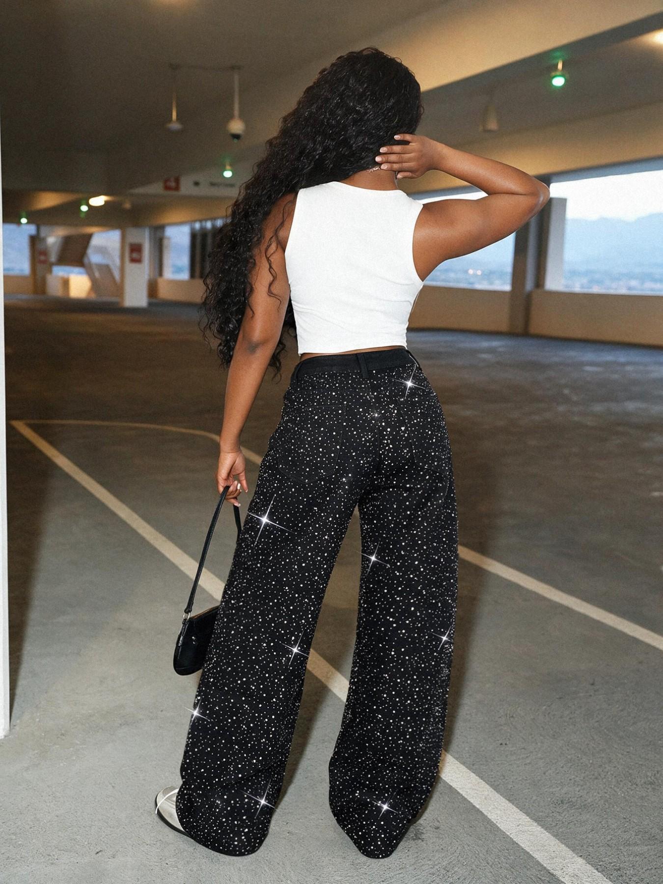 High Waisted Wide Leg Jeans Women Wash & Distressed Ripped Frayed Hem Whisker Fade Baggy Palazzo Puddle Jeans Y2K Grunge Streetwear Baddie Casual Everyday Going Out Night Out Festival Concert Brunch Weekend Holiday Party Lounging Date Night Work Outfit Mu