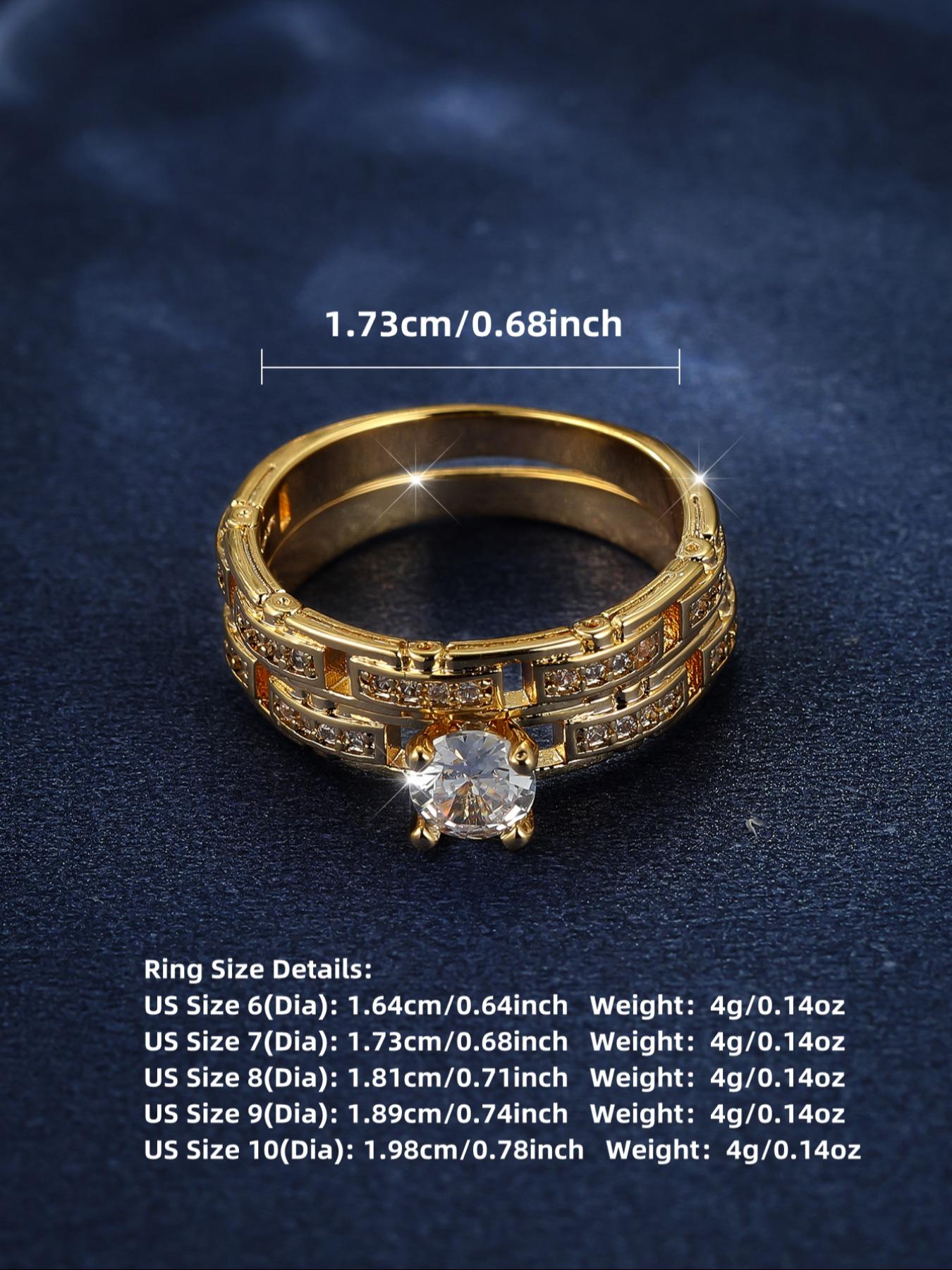 Fashion Hollow Out Design Artificial Zircon Inlaid Rings, Cubic Zirconia Rings, Elegant Luxury Ring for Women & Men, Trendy All-match & Exquisite Jewelry for Birthday Gift Engagement Ring