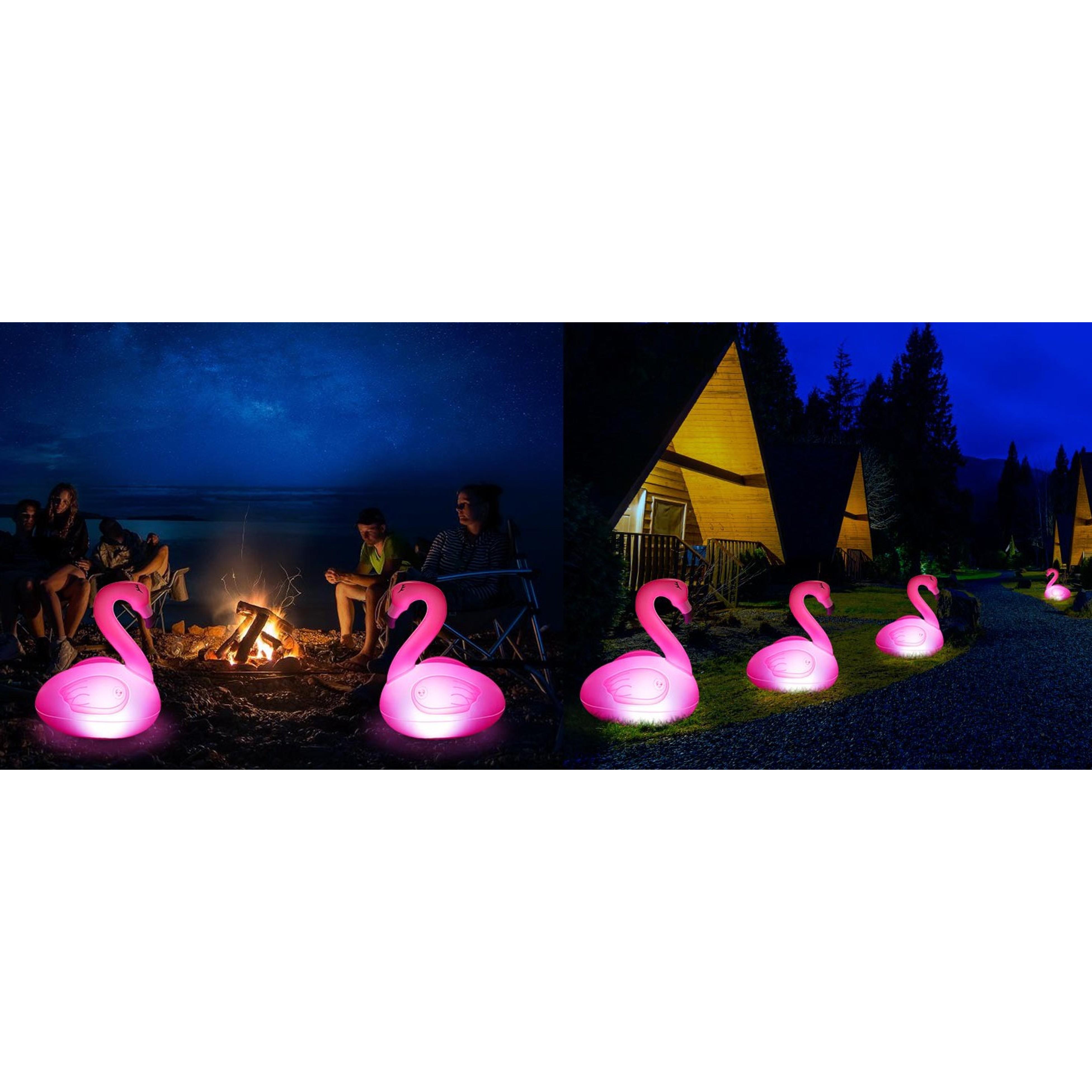 2 Pack Solar Floating Flamingo Pool Lights, Waterproof Glow in The Dark Inflatable Solar Powered Flamingo Lights for Swimming Pool Party Garden Patio Outdoor Decor