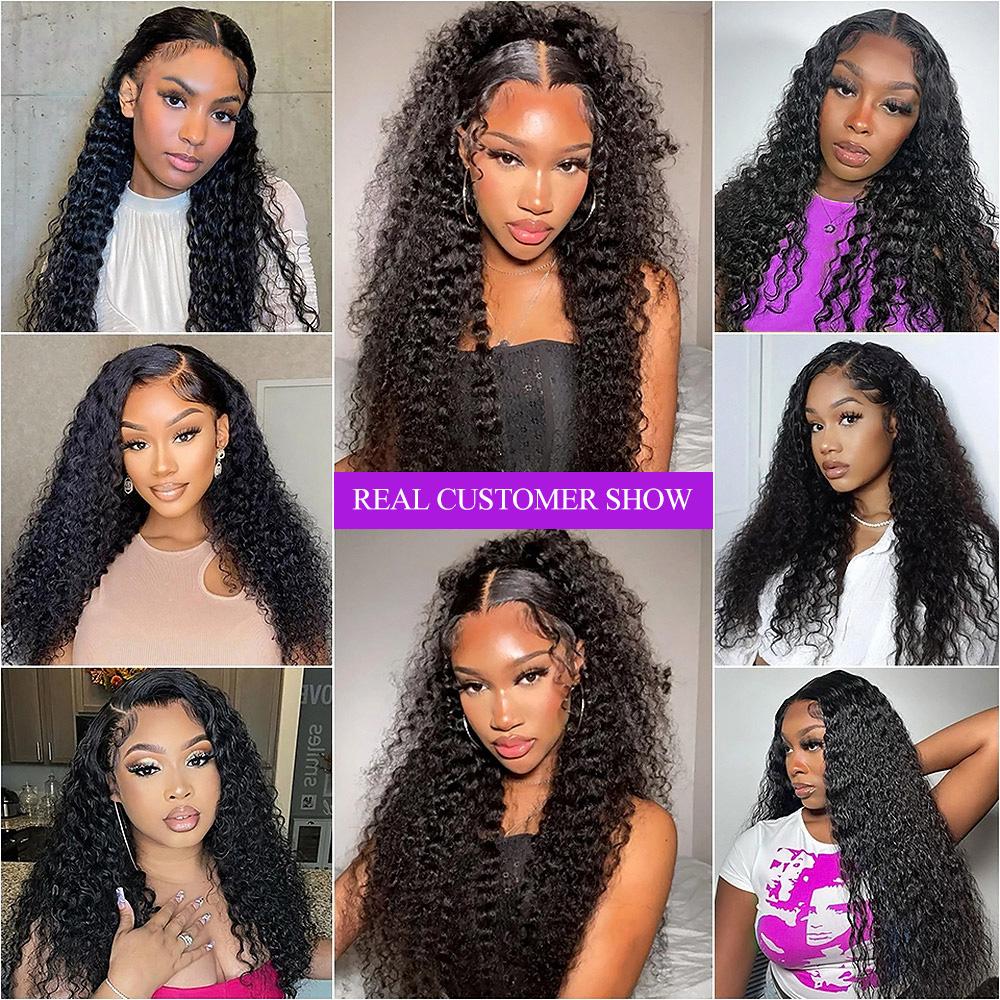 Kinky Curly Hair Bundles With Closure Virgin Human Hair Weave Bundles 10-28 Inches Natural Color Remy Hair Weave Extensions 100g/pc