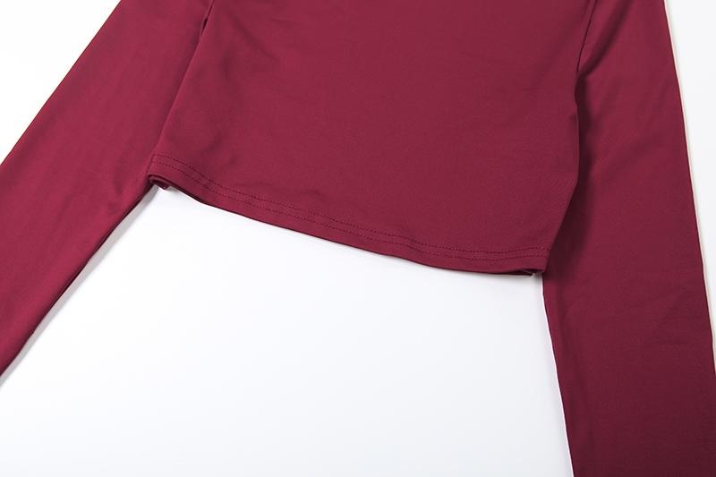 DOUCIU Trendy And Personalized Street Hip-Hop Sports Casual Streetwear Tracksuit Set Stretchy Suit Set Solid Color Basic Women'S Thin Long Sleeved Crop Top Paired With Adjustable Perforated Drawstring Pants Two-Piece Set