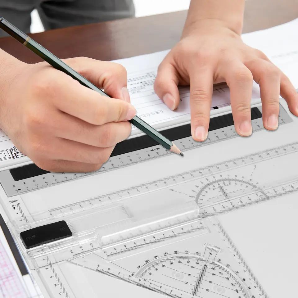 A4 Drawing Board, Multi-Functional Sketching Table with Clear Adjustable Measurement System, Compact Design for Artists