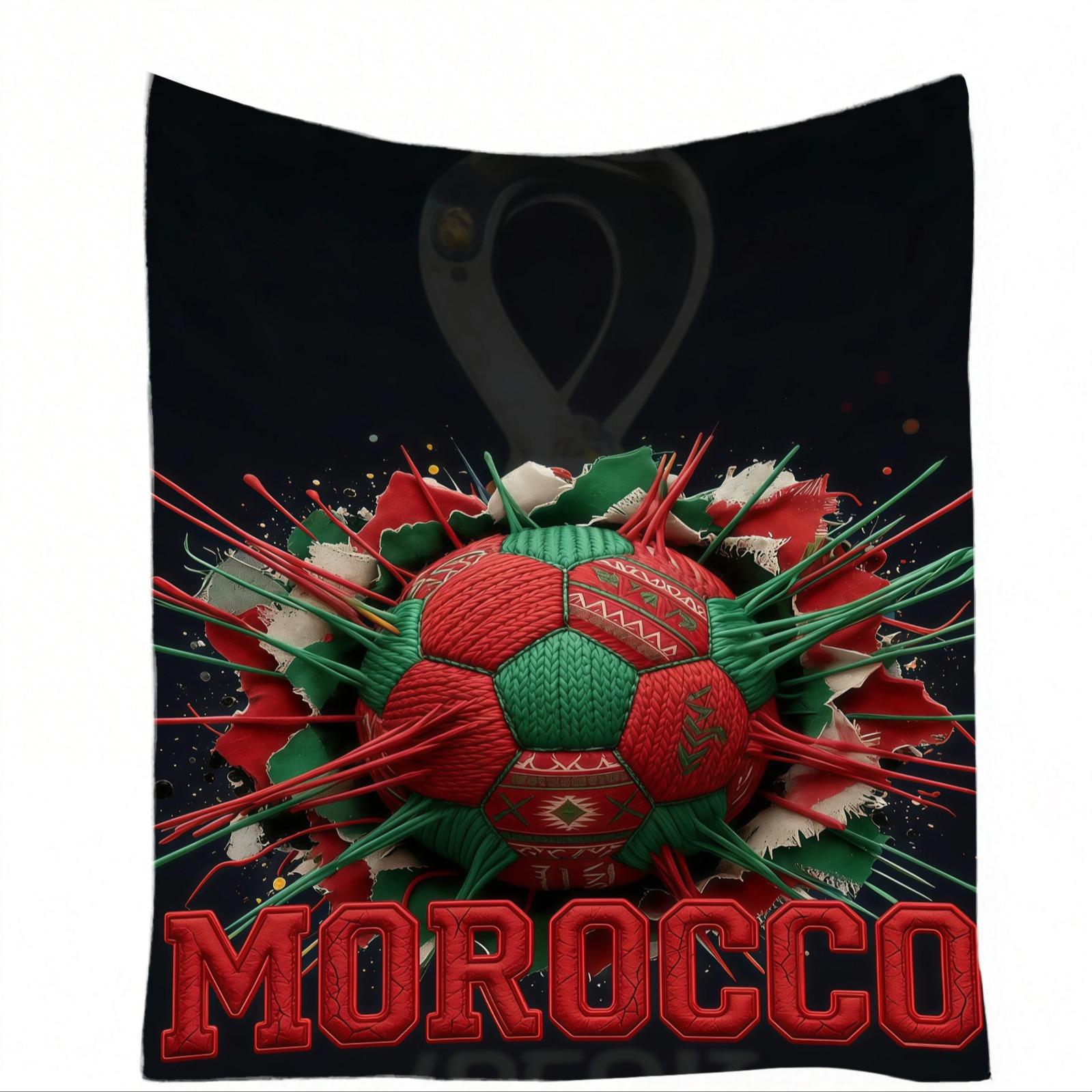 World Cup National Theme Football Decor Blanket, Sofa Cover, Nap Blanket, Air Conditioning Blanket, Perfect for World Cup Parties, Sports Bars, Outdoor Camping