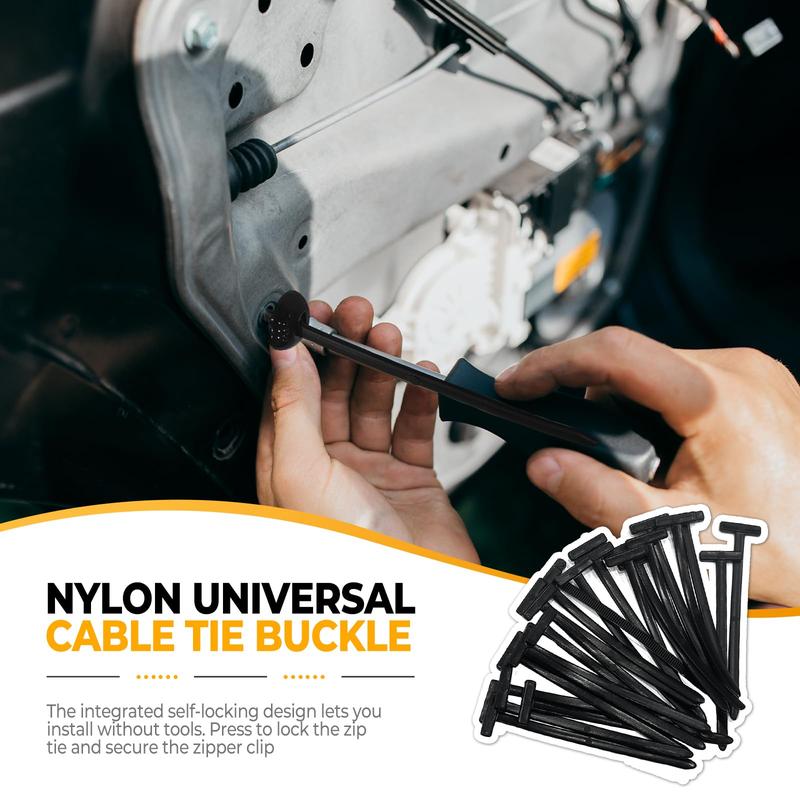 30/50/100 Pcs Nylon Universal Cable Tie Buckle - New Multifunctional Nylon Zip Ties With Pin & Button Design Plastic Cable Ties Tool Fasteners Car Body UV Resistant Zipties for Car Daily Repair