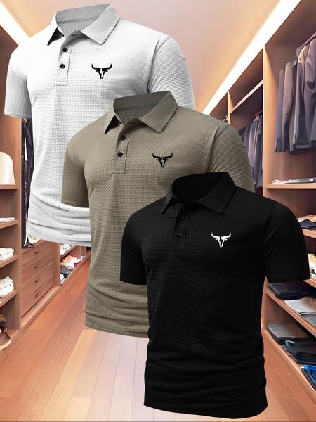 Men's High-End Polo Shirt, Summer Casual Fitted Short Sleeve, Quick-Dry Fabric, Outdoor Sports & Leisure Wear, Perfect Birthday Gift!