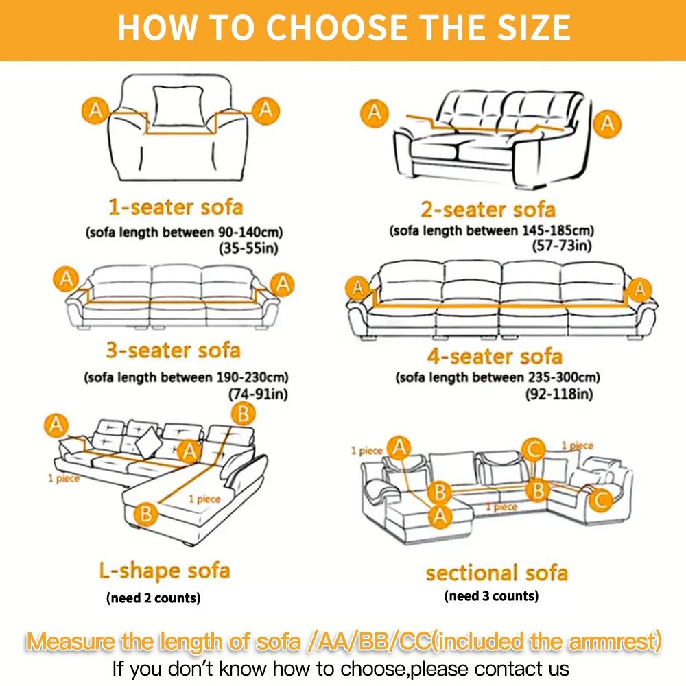 Stretch Sofa Slipcover 1 Piece, Soft Polyester Spandex Jacquard Fabric, Elastic Bottom, Furniture Protector with Skirt