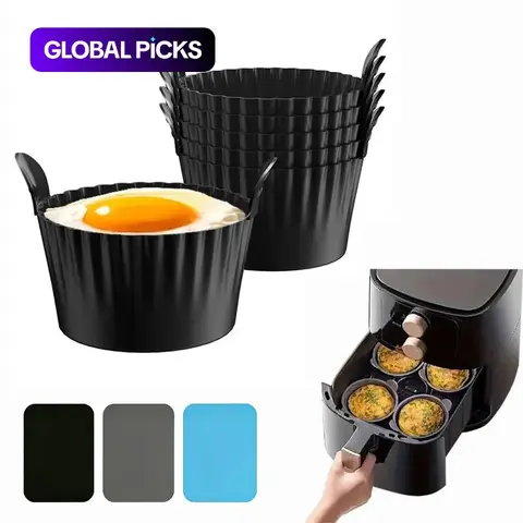 Silicone Egg Baking Cups, 6-Count Non-Stick Egg Cups for Air Fryer, Egg Cooking Molds, Home Baking Supplies, Kitchen Bakeware for Home Use #GLOBAL PICKS
