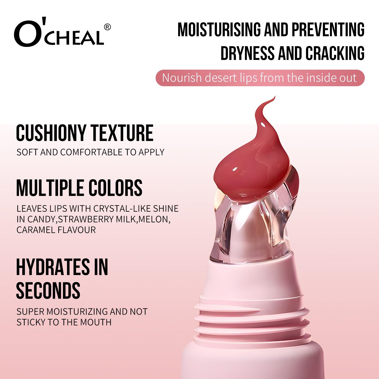 Set of 4 Liquid Hydrating Lip Gloss Essence Moisturizing Lip Oil Non-Sticky Cupcake Lips Plumping Lip Balm Makeup