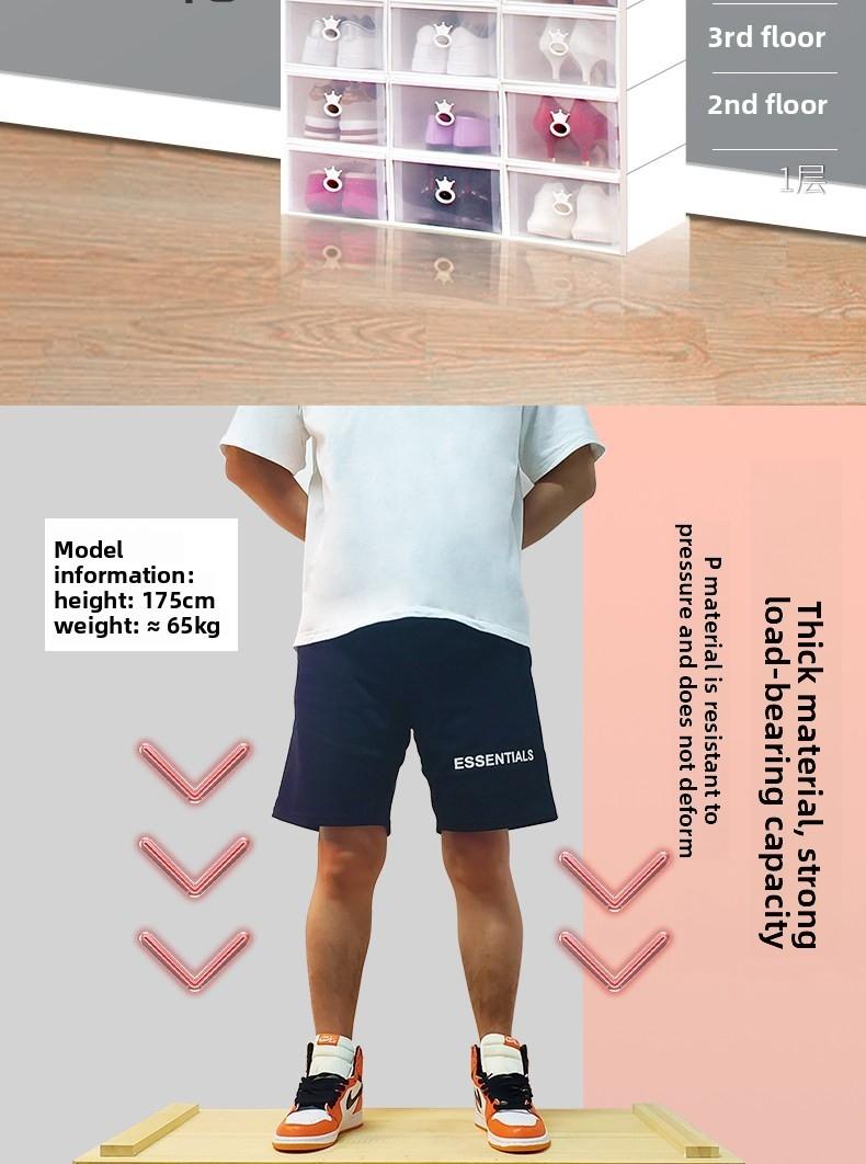2026 10/20 piece large-capacity transparent shoe box stackable shoe rack, crown handle dustproof and antioxidant, space-saving vertical design