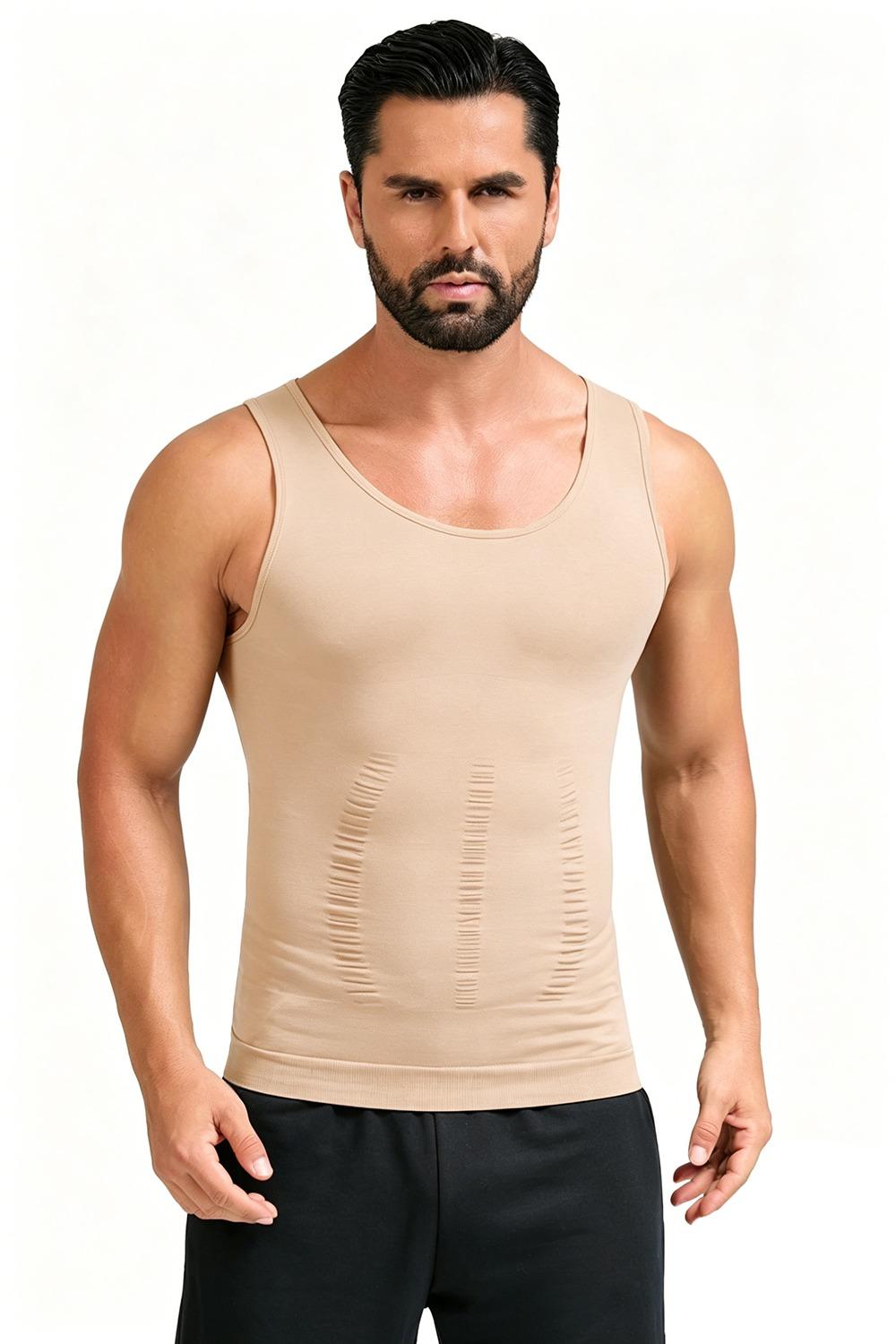 Mens Compression Shapewear Sleeveless Tummy Control Gym Fitness Soft Body Shaper Breathable Tank Top