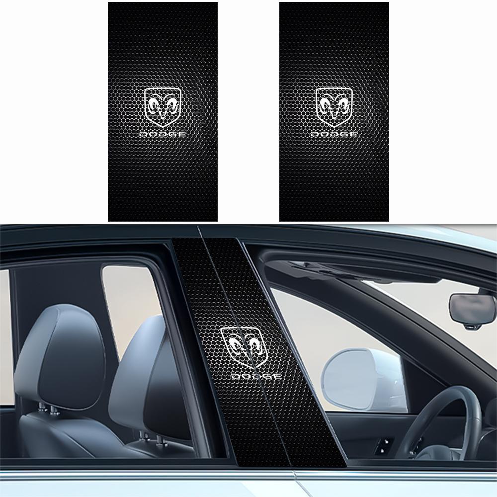 PVC Car B-pillar Sticker Center Column Cover Decals Auto Accessories For Dodge Durango Caliber Dakota Neon SXT Colt Ram Dart SRT