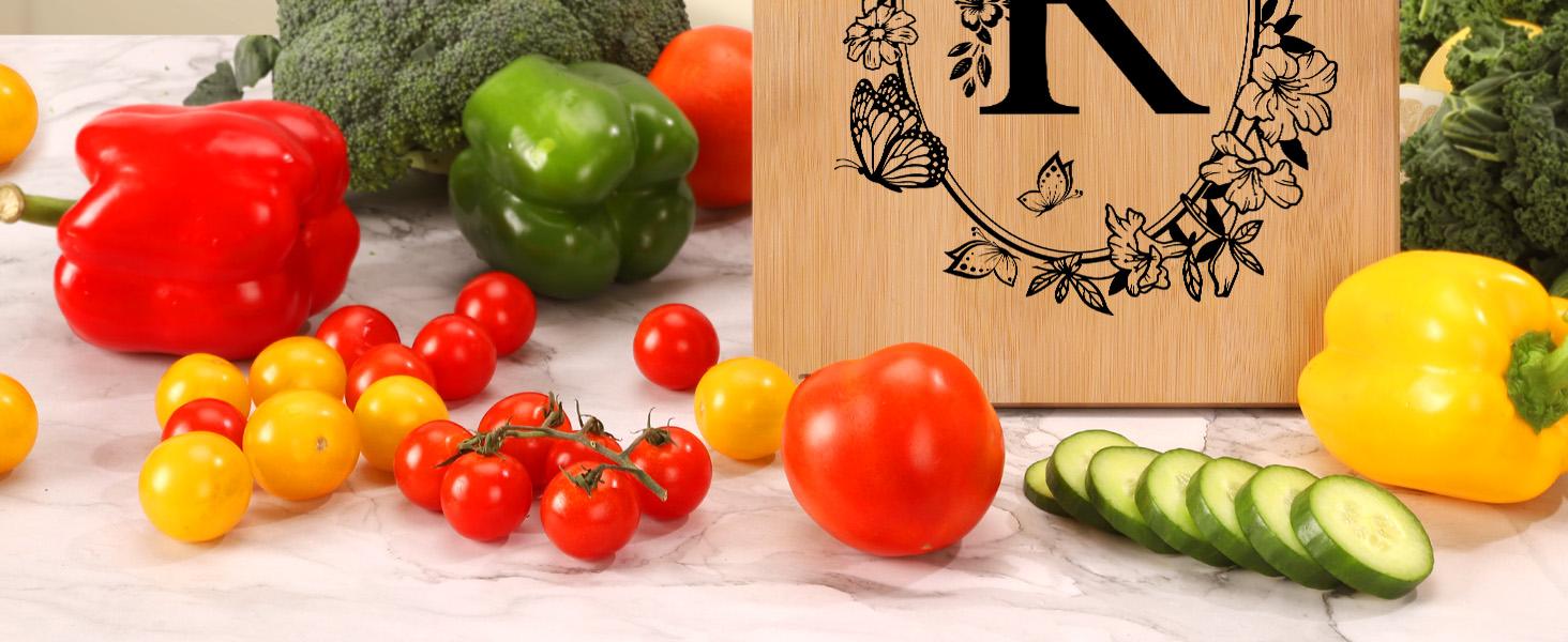Cutting Board, for Wedding Gifts for Couple, Monogrammed Birthday Gift for Sister Friend, Gift for Birthday Anniversary Housewarming(Letter R)