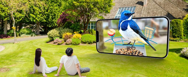 Osoeri Bird Feeder with Camera, Smart Bird Feeder Camera with AI Identify, Metal Bird Feeder with Suet Cage & Fruit Fork, Auto Capture Bird Videos & Motion Detection, Ideal Gift for Bird Lovers