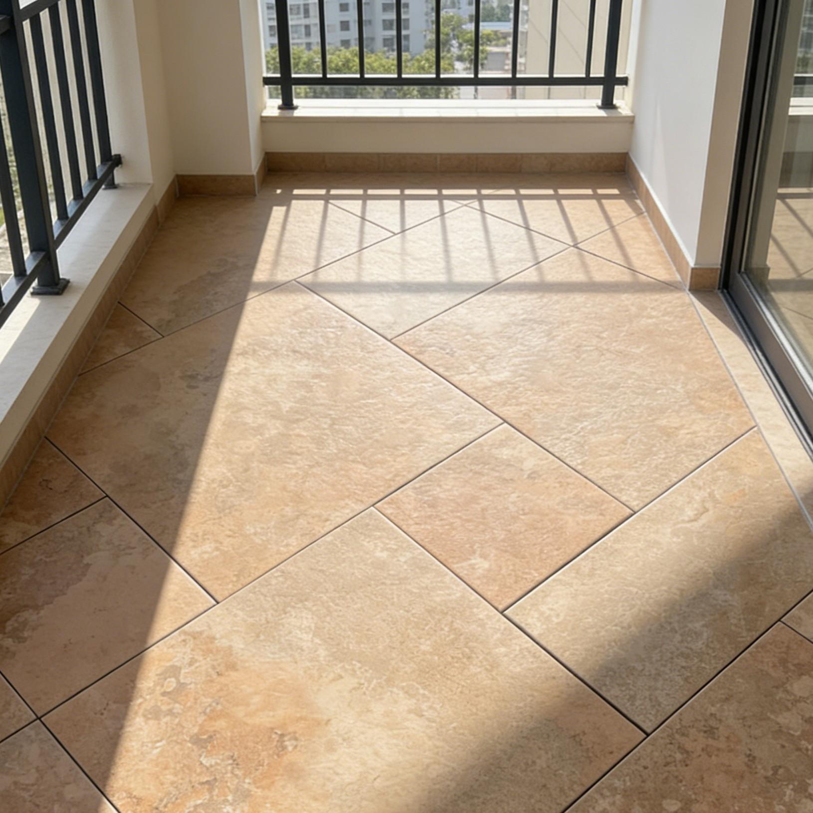 French Vintage Castle Style Thick Full Porcelain Tile, Wall & Floor Use, Non-Slip Easy Clean, 2 Sizes Available for Living Room Kitchen Bathroom