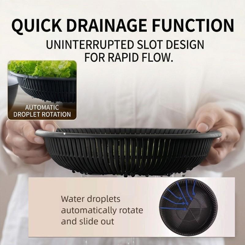Microwave Compatible Three-Tier Kitchen Water Filter Basket, Professional Vegetable Fruit Washer, Multi-Functional Drain Bowl, Fast Water Filtration