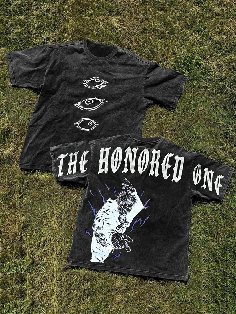 Unisex's Anime Character Print Round Neck Graphic Tee, Regular Fit Casual Street Short Sleeve T-Shirt for Daily Wear, Unisex Top for All Seasons, Man Unisex's Anime Character Print Round Neck Graphic Tee, Regular Fit Casual Street Short Sleeve T-Shirt for Daily Wear, Unisex Top for All Seasons, Man