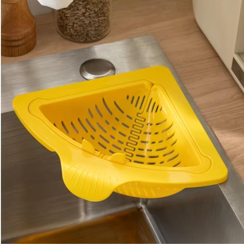 Kitchen Magnetic Garbage Filter, Triangle Drain Basket, Suitable for Right Angle Iron Vegetable Basin, Kitchen Filtering Net, Shelf Water Tray