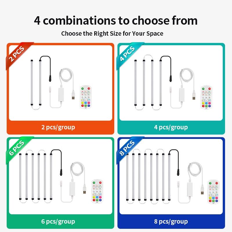 5V Smart RGB-IC lamp tube ,Corner atmosphere lamp, Modern Mood Lighting, Music Sync, Wireless Home Decor, APP Control, Ideal for Living Room, Bedroom, Gaming TV, Halloween Decoration,USB power supply, controlled bymobile app,Ambient lights