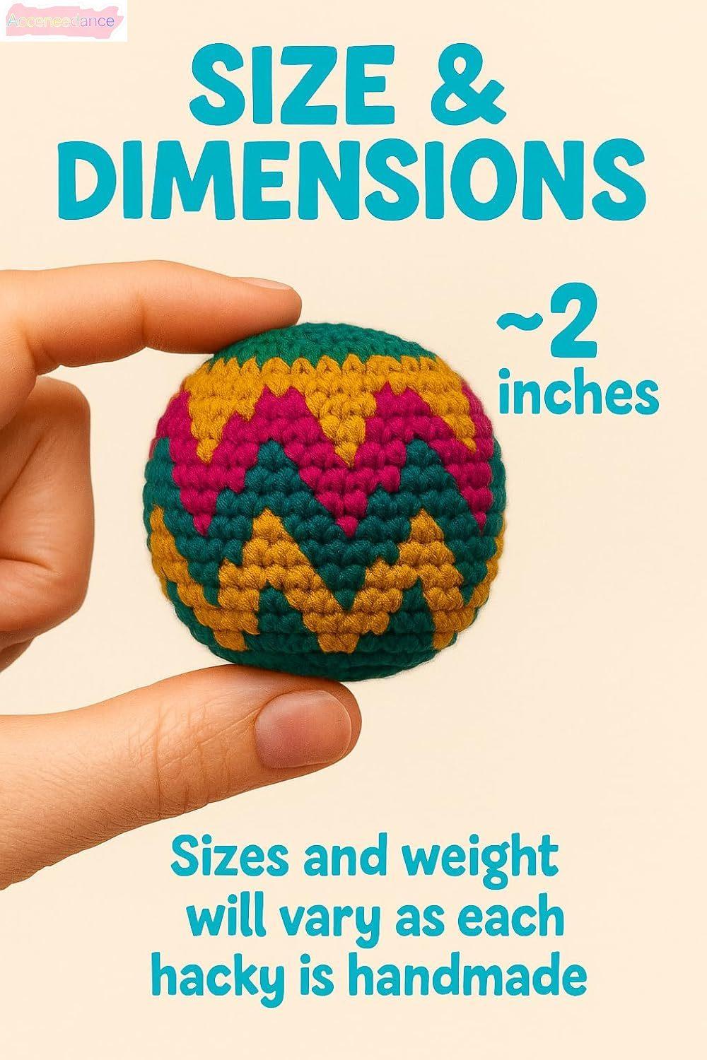 3PCS Handmade Crochet Hacky Sack Set, Boho Aesthetic Footbag Juggling Balls For Outdoor Play, Retro Summer Games For Kids Adults, Coordination Training Equipment For Backyard Party, Trendy Kick Sack Gift For Teens Girls Boys